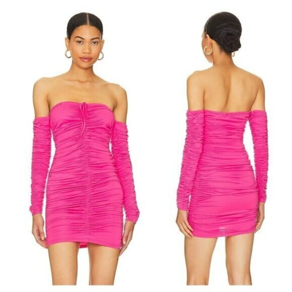 MORE TO COME Shanice Ruched Mini Dress - Pink